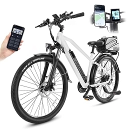 E Bike Herren 27.5 Zoll mit Gepäckträger Trekking Pedelec Ebike Mountainbike bis 155km Reichweite, 36V 12.5Ah Abnehmbarer Akku, Shimano 21 Gang, LCD Farbdisplay & App, G-28