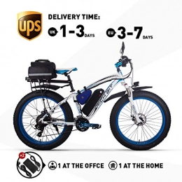 RICH BIT Fahrräder Elektrofahrrad 1000W 26-Zoll E-Bike 48V * 17Ah Li-Batterie Fatbike Herren Fahrrad Beachbike Geeignet für 165-195cm RT022 (Blau Plus)