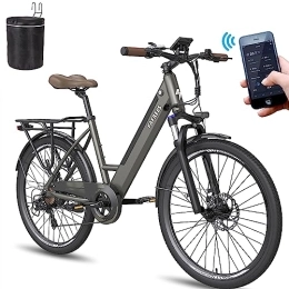 Fafrees Elektrische Mountainbike Fafrees F26 Pro [ Offiziell ] Urban E Bike Herren mit App 250W, Citybike Elektrofahrrad 26 Zoll Pedelec Mountainbike 120kg E-Bike Damen, 25km / h Elektro Shimano 7S Elektrisches Fahrrad Akku 36 V / 10 Ah