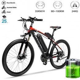 GUOJIN 26 Zoll E-Bike, 48V 13Ah/400 Wh Akku im Rahmen, 3 Gang-Schaltung Alu-Rahmen E-Bike, Geeignet fr den Pendelverkehr in der Stadt,Rot