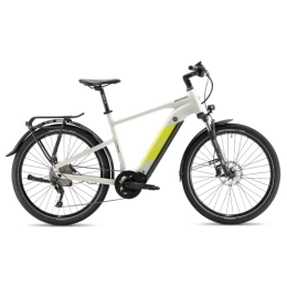 HEPHA Elektrische Mountainbike HEPHA E-Bike Trekking 7 Long Range, Elektrofahrrad 708Wh Akku (bis zu 200KM), 80Nm Mittelmotor Pedelec, 10-Gang, APP, Unisex, 27, 5 Zoll, Modell 2023(Highstep, Hellgrau, M-49cm)