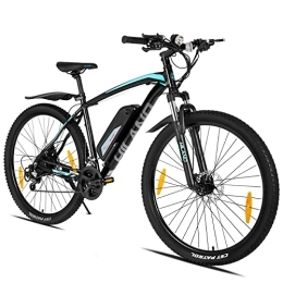 HH HILAND Elektrische Mountainbike HILAND E-Bike 29 Zoll Offroad Elektrofahrrad 250W Motor, E-Mountainbike für Damen Herren, Shimano 21-Gang, Scheibenbremse Federgabel mit 36V / 10.4Ah Li-Ion-Akku, Reichweite von 48-80km Schwarz