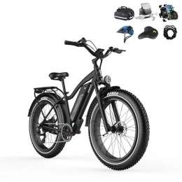 Himiway Elektrische Mountainbike Himiway Cruiser E-Bike Herren Damen mit 250W Motor 25 Km / h, E-Mountainbike mit 48V 17, 5Ah 840Wh Akku, 26" E-Fatbike für Erwachsene bis zu 96 Km, Elektrofahrräder mit 7-Gang-Kettenschaltung