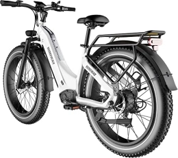 Himiway Elektrische Mountainbike Himiway Zebra Step Thru All Terrain E-Bike Herren Damen, 26"×4" Elektrisches Fatbike, 48V 20AH E-Mountainbike bis zu 128 KM, 25 Km / h 250W Motor, 7 Gänge, StVZO Konform, Hydraulische Scheibenbremsen