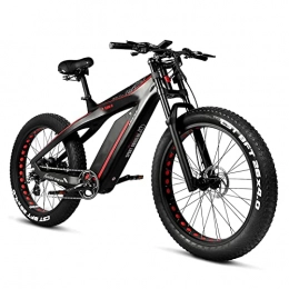 HMEI Fahrräder HMEI elektrofahrrad klappbar 1000W Elektrische Mountainbikes for Erwachsene Full Suspension mit LCD-Display und Kohlefaser E-Bikes 26-Zoll-Fettreifen 8 Geschwindigkeit elektronisches Fahrrad