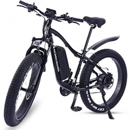 Huiuk Elektrofahrrad 26Zoll Zoll E- Bike Fat Tire Mountainbike 48V 8Ah Lithium-Akku Mit 1000W Motor Und 21 Gang Gangschaltung Electric Bicycle Für Männer Frauen Erwachsene,Black