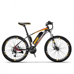 JAEJLQY Fahrrad-Mountainbike,Neue Elektrische 30 Geschwindigkeit Mountainbike Elektro Fahrrad 36V 250W 10Ah Elektrische Fahrzeug 250 Watt Motor,Gelb,Spokewheel