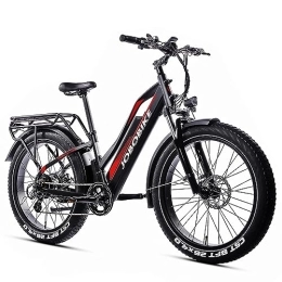 JOBOBIKE Elektrische Mountainbike JOBOBIKE E-Bike Elektrofahrrad 26 Zoll Fat Tire, Ebike 250W Motor 48V / 14Ah / 672Wh Akku, Elektrofahrräder 7-Gang, E-Mountainbike E Bike Herren Damen (Robin Schwarz Damen)