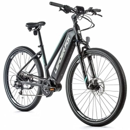 Leaderfox Elektrische Mountainbike Leaderfox 28 Zoll Leader Fox Exeter Lady E-Bike Elektro Fahrrad 9 Gang Pedelec Schwarz Türkis RH46