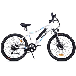 Fafrees Elektrische Mountainbike Offiziell ] Fafress F100 Ebike Mountainbike 26 Zoll Herren E-Bike Damen mit 48V / 11, 6A Akku Elektrofahrrad 7-Gänge Shimano 25km / h+, Pedelec Electric Fahrrad 150 kg Belastung Wasserdicht IP65 - Weiß