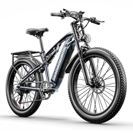 Shengmilo Elektrische Mountainbike Shengmilo E Bike Herren Elektrofahrrad 26 Zoll E-Mountainbike Vollfederung E-Bike 48V 15Ah Akku 7 Gang Schaltwerk Pedelec Elektrisches Fahrrad mit Fat Tire, hydraulische Scheibenbremsen