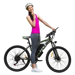 TIXBYGO Elektrofahrräder E Bike Mountainbike 21 Gänge, City Ebike Herren Damen 26 Zoll E-Bike, Elektrofahrrad Erwachsene E Mountainbike Electric Bike mit Licht, abnehmbare Batterie und Scheibenbremse