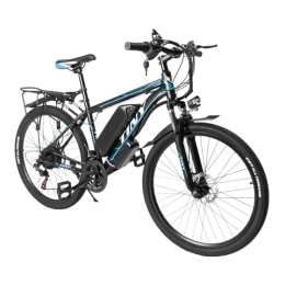 TRIEBAN Elektrische Mountainbike TRIEBAN 26 Zoll E-Bike Elektrofahrrad Mountainbike 21-Gäng 48v Fahrrad mit Datendisplay 250W, Elektrofahrrad E Moutainbike E Bike Pedelec Damen Herren mit Datendisplay (Blau / Weiß)