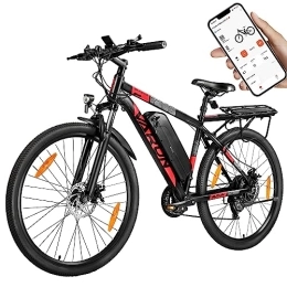 VARUN Elektrische Mountainbike VARUN Elektrofahrräder Damen Herren E-Mountainbike 27.5 Zoll 250W 48V 13Ah Abnehmbarer Lithium-Ionen-Akku, Elektrisches Mountainbike mit Gepäckträger, für Stadtstraßen, Berge und Schnee（Rot）