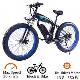 ZJGZDCP Elektrische Mountainbike ZJGZDCP Elektrisches Fahrrad 350W Fat Tire elektrisches Fahrrad Beach Cruiser Leichtklapp 48v 15AH Lithium-Batterie - Höchstgeschwindigkeit 30 km / h (Color : Blue, Size : 48V-15Ah)
