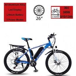 ZLZNX Fahrräder ZLZNX Elektrofahrräder für Erwachsene, Magnesiumlegierung Ebikes Fahrräder All Terrain, 26"36V 350W 13Ah Abnehmbare Lithium-Ionen-Batterie Mountain Ebike für Herren, B, 8AH21Speed