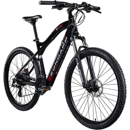 Zündapp Elektrische Mountainbike ZÜNDAPP Z898 E-Bike E Mountainbike 27, 5 Zoll Pedelec 170-190 cm Hardtail MTB 24 Gang Elektro Fahräder Scheibenbremsen (schwarz / rot, 48 cm)