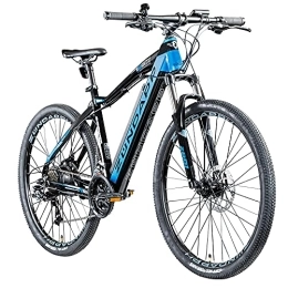 Zündapp Elektrische Mountainbike Zündapp E Mountainbike 650B Hardtail Pedelec 27, 5 Zoll Z801 eBike Elektrofahrrad (schwarz / blau, 48 cm)