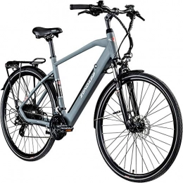 Zündapp Elektrische Mountainbike Zündapp Z810 Herren E-Bike Trekkingrad Pedelec E-Trekkingrad Fahrrad Trekking Bike StVZO (grau, 52 cm)