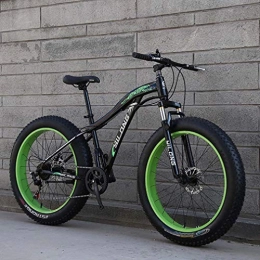 AISHFP Fat Tire Mountainbike AISHFP Fat Tire Mountainbike Herren, 26 Zoll Snowbike für Erwachsene, Double Disc Brake Cruiser Bikes, Strandfahrrad, 4.0 Wide Wheels, Schwarz, 24 Speed