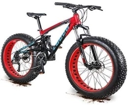 AYHa Fahrräder AYHa 27 Geschwindigkeit Erwachsene Mountain Bikes, 26-Zoll-Dual Suspension Mountain Bikes, Ölscheibenbremse Anti-Rutsch-Bikes, die Frauen Männer Overdrive Fat Tire Fahrrad, rot