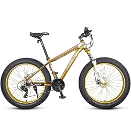 Bananaww Fahrräder Bananaww Hardtail Mountain Bike in 26 Zoll mit Scheibenbremsen und Dicken Reifen, Fatman 4.0 Fatbike für Mädchen und Jungen ab 165-190 cm MTB, Jugendfahrrad mit 27 Gang und Scheibenbremsen, Gold