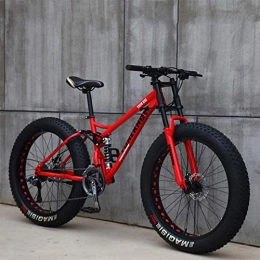 CDFC Fat Tire Mountainbike CDFC Mountain Bikes, 26-Zoll-Fat Tire Hardtail Mountainbike, Doppelaufhebung Rahmen und Federgabel All Terrain Mountain Bike, Red Spoke, 7stage Shift