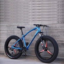 DULPLAY Fat Tire Mountainbike DULPLAY Erwachsene Jungen Mädchen Fetter Reifen Weg MTB, Dual-scheiben-Bremse Bike Mit Front-aufhängung Verstellbarer Sitz, 24 Zoll Mountainbike Blue 3 Spoke 24", 27-Gang