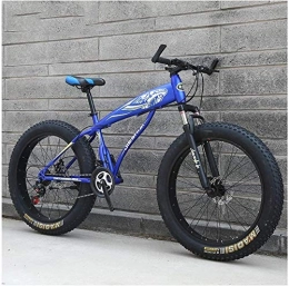 IMBM Fahrräder Erwachsene Mountain Bikes, Jungen Mdchen Fat Tire Mountain Trail Fahrrad, Doppelscheibenbremse Hardtail Mountainbike, High-Carbon Stahlrahmen, Fahrrad (Color : Blue D, Size : 26 Inch 27 Speed)