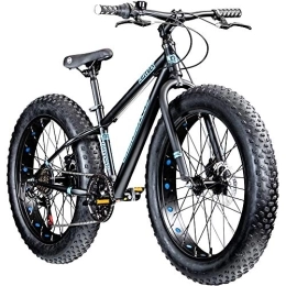 Galano Fahrräder Galano Jugendrad 24 Zoll Fatbike Mountainbike Fatman 4.0 Fat Bike Jugendfahrrad (schwarz / blau, 36 cm)