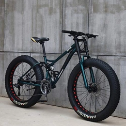 HQQ Fahrräder HQQ Erwachsene Mountain Bikes, 24-Zoll-Fat Tire Hardtail Mountainbike, Doppelaufhebung-Rahmen und Federgabel All Terrain Mountain Bike (Color : Green, Size : 24 Speed)