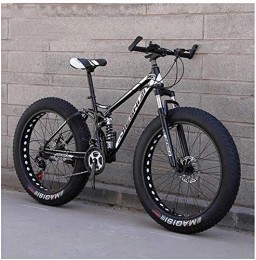 Kytwn Fahrräder Kytwn Erwachsene Mountain Bikes, Fat Tire Doppelscheibenbremse Hardtail Mountainbike, Big Wheels Fahrrad, High-Carbon Stahlrahmen (Color : New Black, Size : 26 Inch 27 Speed)