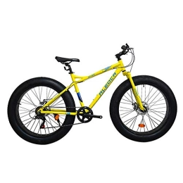 LHQ-HQ Fahrräder LHQ-HQ Outdoor-Sport Fat Fahrrad, 26 Zoll 7-Gang-Schaltdoppelscheibenbremsen Offroad 4.0 Reifen Strand for Erwachsene Fahrrad Motorschlitten, Gelb Outdoor-Sport Mountainbike