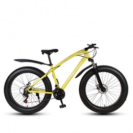 AISHFP Fat Tire Mountainbike Mens Adult Fat Tire Mountainbike, Variable Speed ​​Schnee Bikes, Doppelscheibenbremse Strand Fahrrad, 26 Zoll-Räder Cruiser Fahrräder, Gelb, 24 Speed