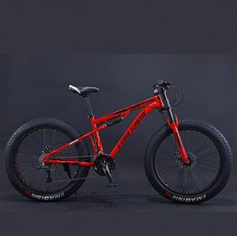 SHUI Fahrräder SHUI Mountainbikes, 26 '' Fat Tire Hardtail Mountainbike, Universeller Doppel-Federungsrahmen Für Herren Und Damen Und Federgabel All Terrain Mountainbike Red spokes-7SPD