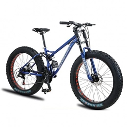 WANYE Fahrräder WANYE Fat Tire Fahrrad Für Herren, 26 Zoll 7 Gang Mountainbike, 4 Zoll Breitreifen Beach Snow Mountain Fahrrad, Federgabel Dual Scheibenbremsen MTB Mit 3 Speichen Laufrad Blue-Spoke Wheel