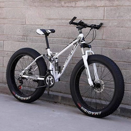 WJSW Fat Tire Mountainbike WJSW Adult Fat Tire Mountainbike, Beach Snow Bike, Doppelscheiben-Bremsräder, leichtes Fahrrad aus Stahl mit hohem Kohlenstoffgehalt, 24-Zoll-Räder