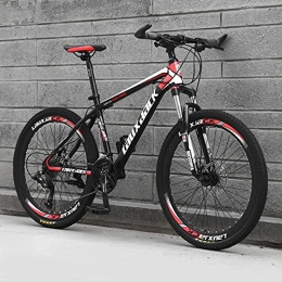 SHUI Fahrräder 21 / 24 / 27 Speed Outroad-Mountainbike, 26 Zoll Faltbares MTB, High-Tensile Carbon Steel Rahmen, Doppelscheibenbremsfahrräder Für Radsportbegeisterte Für Männer Und Fra Black-Red-21 Speed