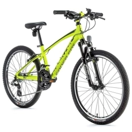 Leaderfox Fahrräder 24 Zoll Alu Mountainbike Fahrrad Leader Fox Spider Boy 8 Gang MTB Neon Gelb