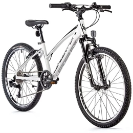 Leaderfox Fahrräder 24 Zoll Alu Mountainbike Leader Fox Spider Girl 8 Gang S-Ride MTB Weiss matt