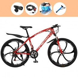 ZLMI Mountainbike 26 Zoll Mountainbike, Geeignet Ab 155 cm, 27 Gang-Schaltung, Gabelfederung, Jungen-Fahrrad & Herren-Fahrrad, Mountainbike Aus Kohlenstoffstahl, Rot