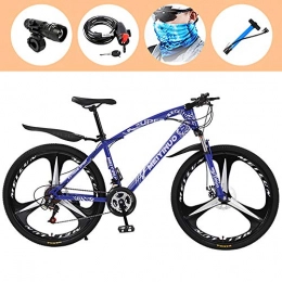 ZLMI Mountainbike 26 Zoll Mountainbike, Geeignet Ab 155 cm, Scheibenbremse, 27 Gang-Schaltung, Vollfederung, Jungen-Fahrrad & Herren-Fahrrad, Blau