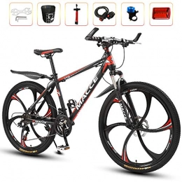 ZLMI Mountainbike 26 Zoll Mountainbike, Geeignet Ab 165 cm, Scheibenbremse, 27 Gang-Schaltung, Vollfederung, Jungen-Fahrrad & Herren-Fahrrad, Rot