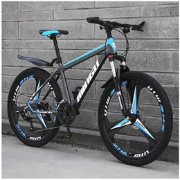 CDFC Mountainbike 26-Zoll-Mountainbikes, Herrenfrauen-Kohlenstoffstahl-Fahrrad, 3Drivetrain Alles GROß-Mountainbike mit Dual-Scheibenbremse, Cyan, 3 Spoke, 30 Speed