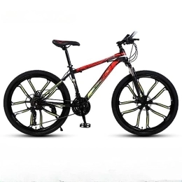 RASHIV Mountainbike 26-Zoll-Outdoor-Mountainbike, stoßdämpfendes Cross-Country-Fahrrad für Erwachsene mit Variabler Geschwindigkeit, Rahmen aus Kohlenstoffstahl, für Männer und Frauen (red 27 speeds)