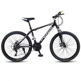 RSJK Mountainbike Adult Mountainbike-Fahrrad Cross-Country-Fahrrad 26 Zoll 21 / 24 / 27 Schaltsystem Stoßdämpfer Vorderradgabel Vordere und hintere mechanische Scheibenbremsen@Schwarz und weiß_21 Geschwindigkeit 26 Zoll