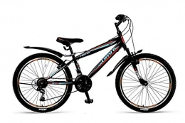 Altec 24 Zoll Kinder MTB Mountainbike FEDERGABEL JUGENDFAHRRAD Jungen MÄDCHEN Unisex Fahrrad KINDERFAHRRAD Bike Rad 21 Shimano Gang Faster Schwarz Orange