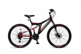 Altec Mountainbike Altec 26" 26 Zoll Kinder Herren Jugend Fahrrad MTB Kinderfahrrad Mountainbike Bike Rad Vollfederung Fully 21 Gang Shimano Scheibenbremse Black Rider Schwarz Rot