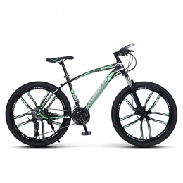 BaiHogi Mountainbike BaiHogi Profi-Rennrad, Stahlrahmen Mountainbike 26 Zoll Räder 21 / 24 / 27 Geschwindigkeit Dualscheibenbremse Fahrrad mit abschließbarer Stoßdämpfer Vorderer Gabel / Grün / 21 Geschwindigkeit