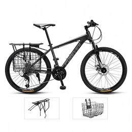 Bananaww Fahrräder Bananaww 26 Zoll Mountainbike MTB Aluminium mit Aluminiumrahmen Scheibenbremse Speichenräder 27 Gang Schaltung Federgabel Jugendliche Fahrrad, Hardtail mit Gepäckträger und Körbe hinten